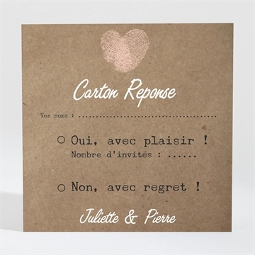 Carton réponse mariage nos empreintes