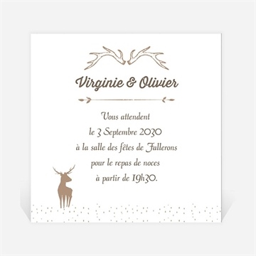 Carton d'invitation mariage le cerf