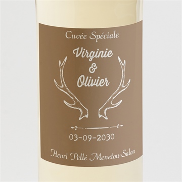 Etiquette de bouteille mariage le cerf