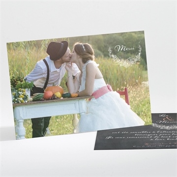 Remerciement mariage ardoise ronde