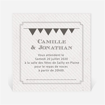 Carton d'invitation mariage photo couleurs vintage