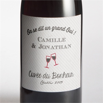 Etiquette de bouteille mariage photo couleurs vintage