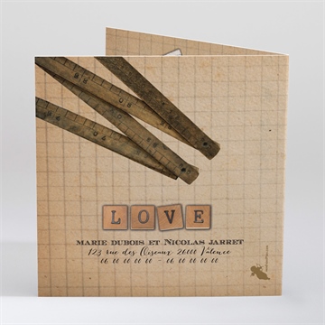 Faire-part mariage a la craie a jamais - Dos du faire-part