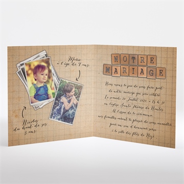 Faire-part mariage a la craie a jamais - Faire-part ouvert