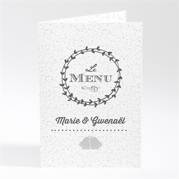Menu mariage gravure blanche originale