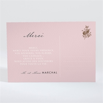 Remerciement mariage annonce classique - Dos du faire-part