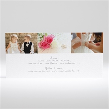 Remerciement mariage pas trop tôt... - Dos de l'invitation