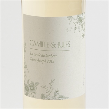 Etiquette de bouteille mariage arbre de vie