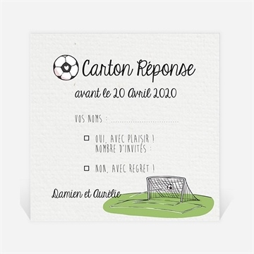 Carton réponse mariage a vos crampons de football !