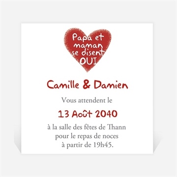 Carton d'invitation mariage les enfants annoncent !
