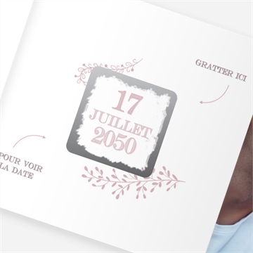 Faire-part mariage roman photo - Détail du faire-part