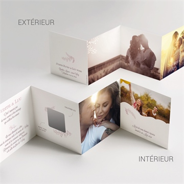 Faire-part mariage roman photo - Vue d'ensemble