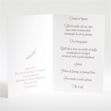 Menu mariage roman photo - Menu ouvert