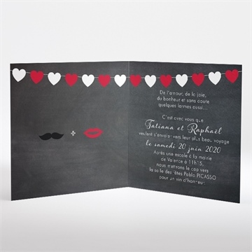 Faire-part mariage photobooth - Intérieur du faire-part