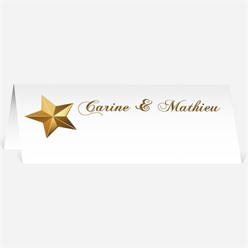 Marque-place mariage imitation cadre or