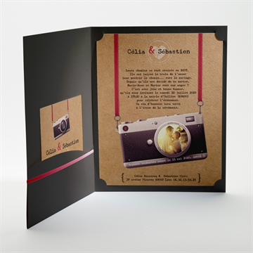 Faire-part mariage l'instant magique - Intérieur de la pochette