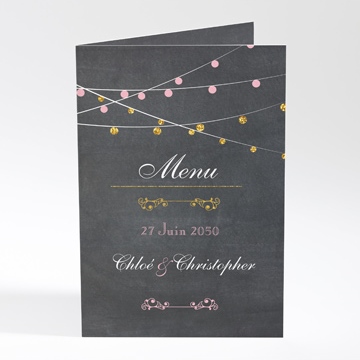 Menu mariage ardoise élégante et étiquettes