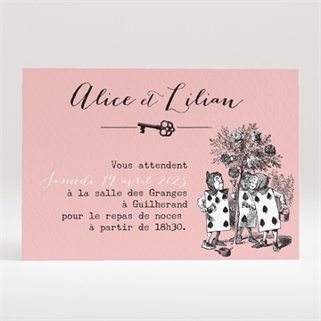 Carton d'invitation mariage atout coeur