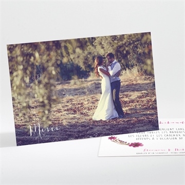 Remerciement mariage annonce chic et tendance