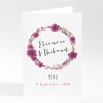 Menu mariage annonce chic et tendance