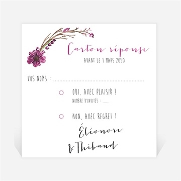Carton réponse mariage annonce chic et tendance