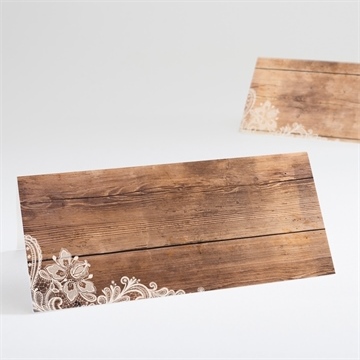 Marque-place mariage boisé dorure