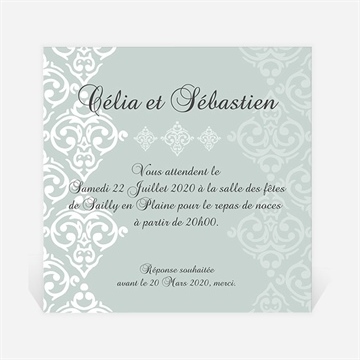 Carton d'invitation mariage simple et raffiné