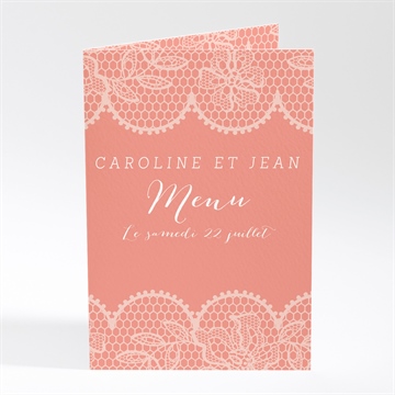 Menu mariage corail original