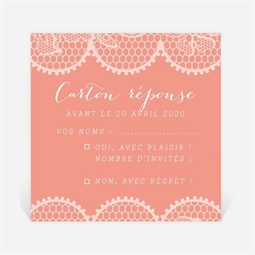 Carton réponse mariage corail original