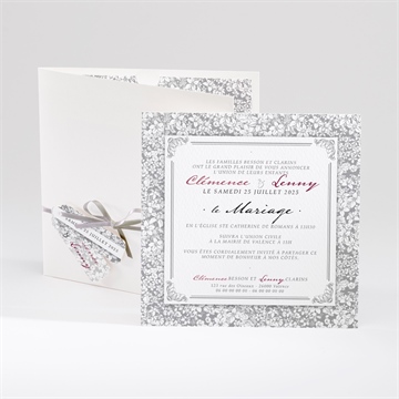 Faire-part mariage floral et romantique