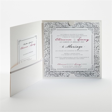 Faire-part mariage floral et romantique - Intérieur de la pochette