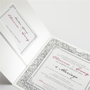 Faire-part mariage floral et romantique - Détail du faire-part
