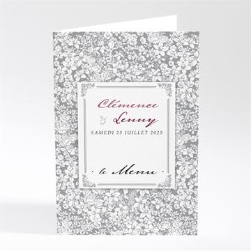 Menu mariage floral et romantique
