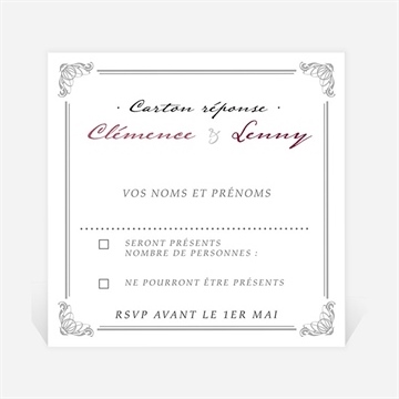 Carton réponse mariage floral et romantique