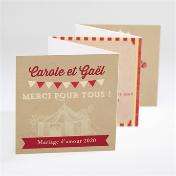 Remerciement mariage le cirque