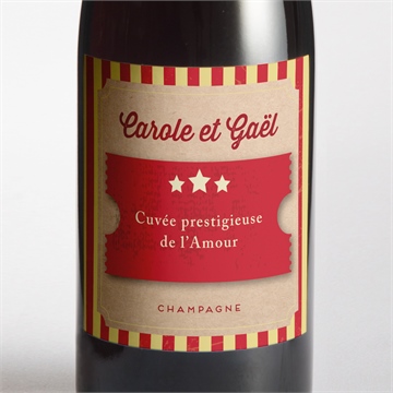 Etiquette de bouteille mariage le cirque