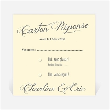 Carton réponse mariage annonce en grande photo