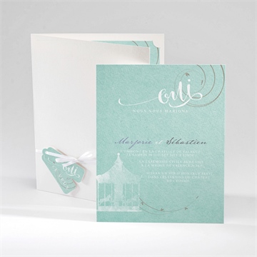 Faire-part mariage joli manège vintage