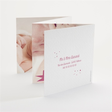 Faire-part naissance annonce photo surprise - Dos du faire-part