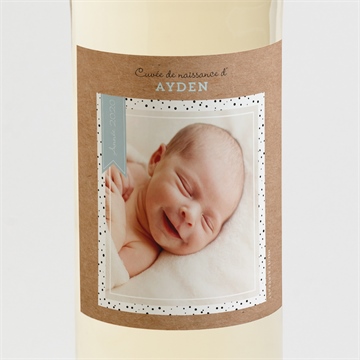 Etiquette de bouteille naissance cocotte en folie ! dorure