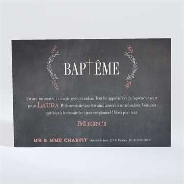 Remerciement baptême fierté! - Dos du faire-part
