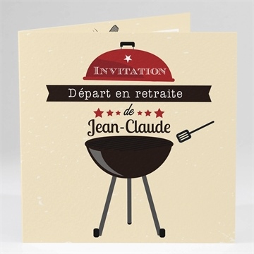 Carte Invitation Depart A La Retraite Autour D Un Barbecue Monfairepart Com