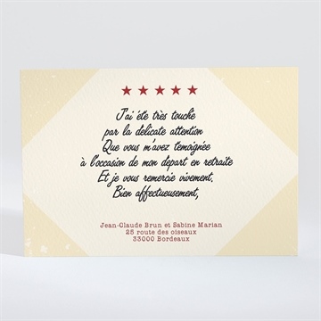 Remerciement départ à la retraite autour d'un barbecue - Dos du faire-part