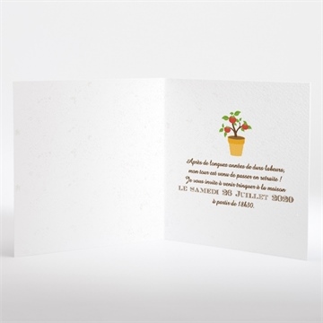 Carte invitation départ à la retraite loisirs et jardinage - Intérieur du faire-part