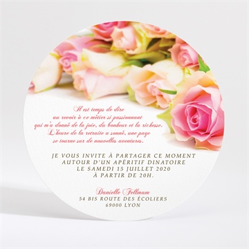 Carte invitation départ à la retraite invitation florale - Dos de la carte