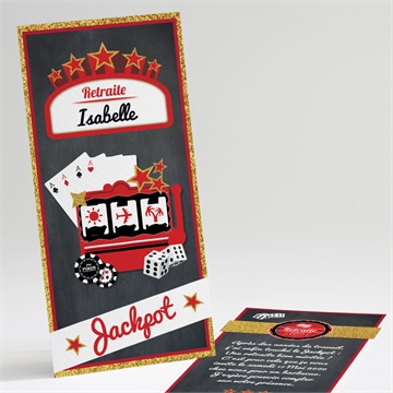 Carte invitation départ à la retraite retraite jackpot