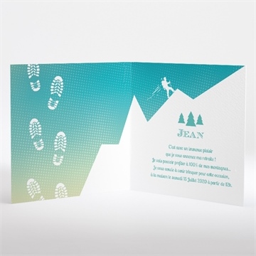 Carte invitation départ à la retraite profiter de la montagne - Intérieur du faire-part