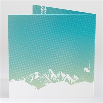 Carte invitation départ à la retraite profiter de la montagne - Dos du faire-part