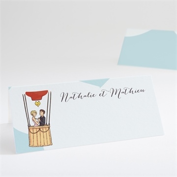 Marque-place mariage en montgolfière humour