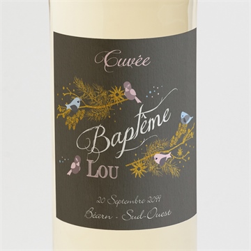 Etiquette de bouteille baptême annonce surprise